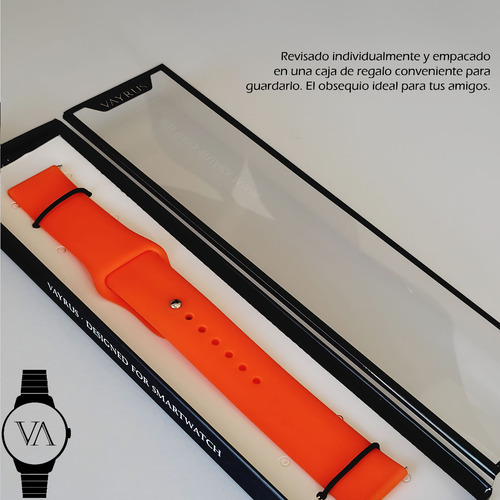Correa Deportiva Lisa Ligera Para Smartwatch Binden Era Hit Naranja 2.2 Cm