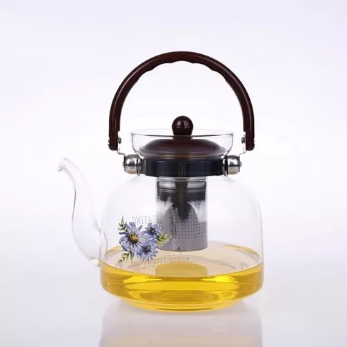 Tetera de Vidrio para Infusiones con Filtro 1100 ml