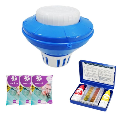 Clorador Flutuante Sodramar 3 Tricloro + Kit Teste