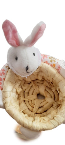Par De Canastos Pascua Mimbre Conejo Para Huevos Decoración