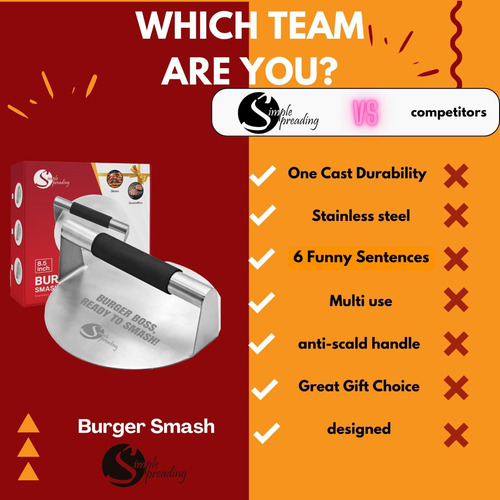 Simple Preading Smash Burger Press Con Citas Divertidas De &