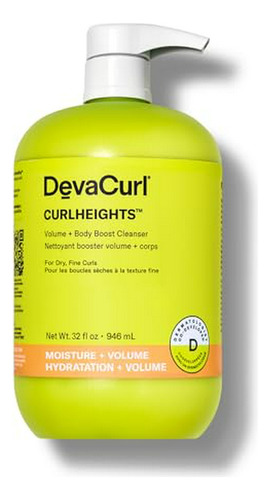 Champú Devacurl Curlheights Volumen + Cuerpo, 32 Oz