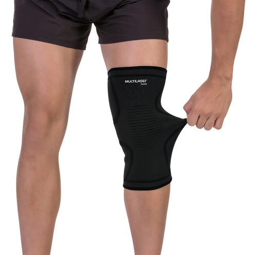 Joelheira Elástica Unissex Tam P Multilaser Saúde - Hc337 Cor Preto