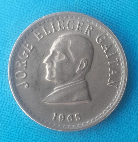 Moneda Colombia 50 Centavos 1965 Jorge Eliécer Gaitán