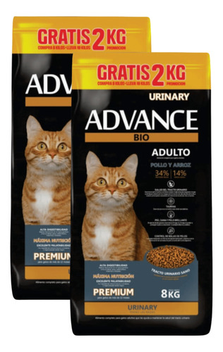 Advance Bio Urinary Gato 2 X 8 Kg - Happy Tails