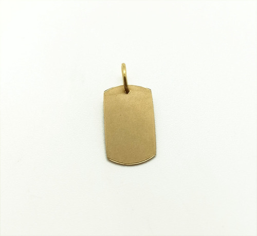 Colgante Medalla Oro 18k Rectangular 15x9mm Grabado Color Dorado