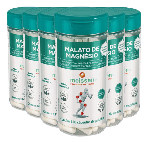 Kit 6x Magnésio Dimalato Puro 720 Cápsulas Meissen