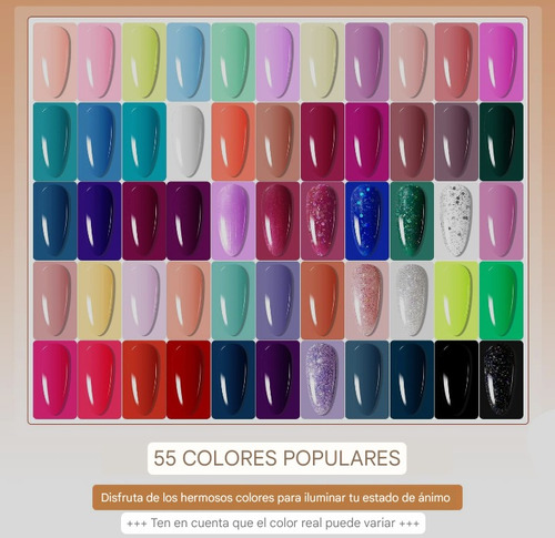 Pinturas De Uñas Semipermanente Kit De 55 Colores 60 Piezas