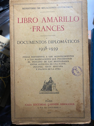  Libro Amarillo Francés, Doc. Diplomáticos: 1938 - 1939  B4