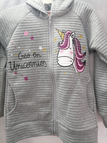 Campera De Abrigo Niña Diseño Frente Y Espalda