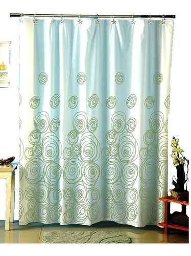 Imagen 1 de 4 de Cortina De Baño Extragruesa Con Ganchos - Fleur Beige - Sd