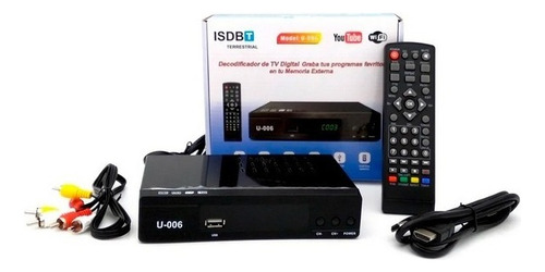 Decodificador Tv Digital Sintonizador Isdb-t Full Hd Negro Tda