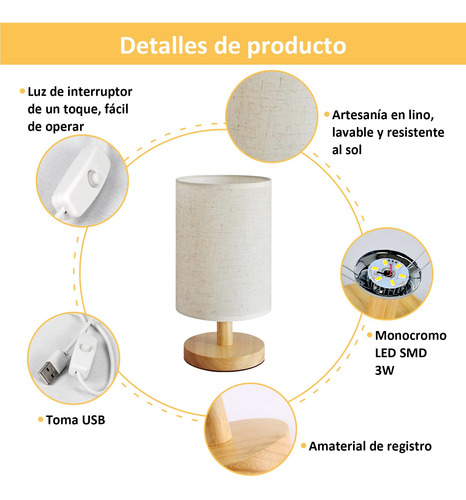Lámpara De Mesa Usb Moderna Con Luz Led Y Carga Para Oficina