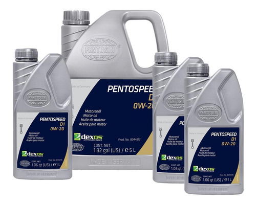 Imagen 1 de 3 de Pentospeed Dexos1 Aceite Sintético 0w20 Honda Chrysler 8l