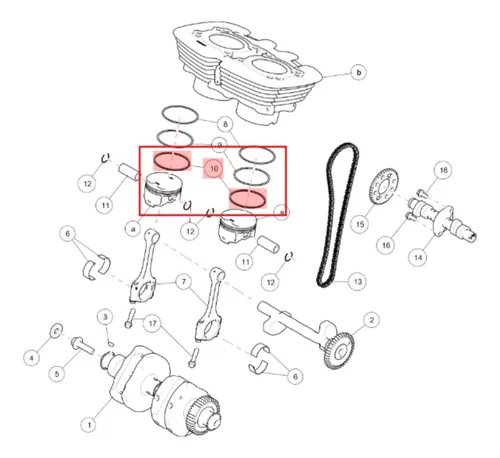 Aro De Piston Rasca Aceite 3ro Royal Enfield Hima/ Inter 650