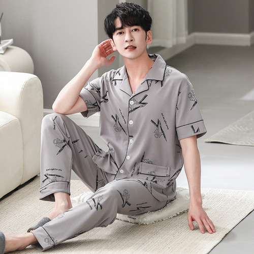 Conjunto De Pijama De Algodón Para Hombre Wanruo Qiushui Thi
