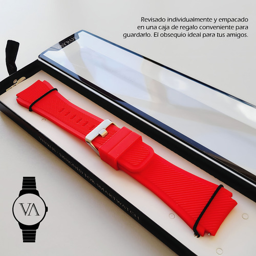 Correa Deportiva Texturizada Para Smartwatch Colmi C81 Rojo 2.2 Cm