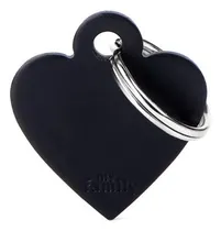 Comprar Chapas Para Mascotas My Family Small Heart Grabado Color Negro