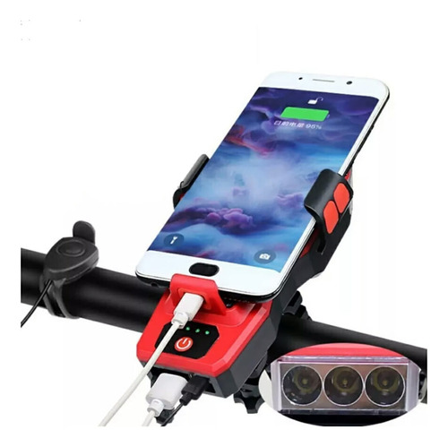 Linterna Dogxn Bf-909 Para Bici Con Soporte Para Móvil