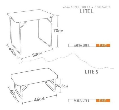 Imagen 4 de 6 de Mesa De Aluminio Plegable Auxiliar Camping Ecology Lite S
