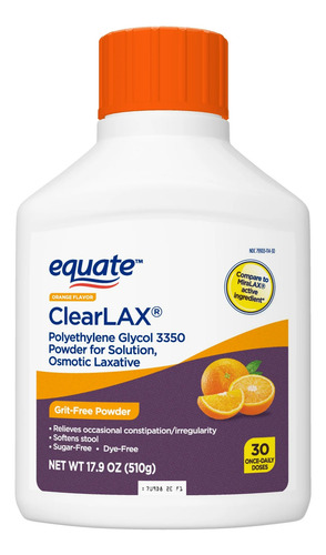 Naranja Equate Clearlax Laxante En Polvo 30 Dosis 510gr.