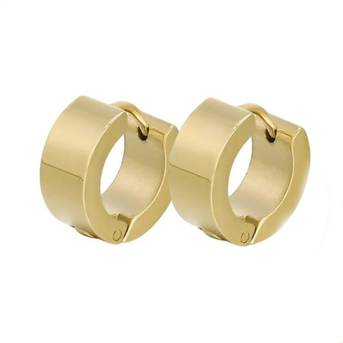 Aretes Arracadas Unisex Pulido Espejo Oro Laminado 14k