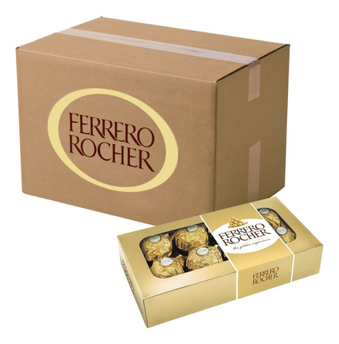 Chocolate Bombom Ferrero Rocher 10 Caixas De 8 Unidades.