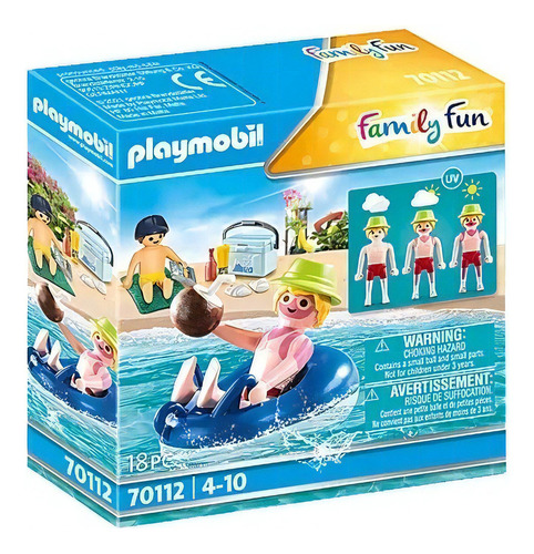 Juego Playmobil Family Fun Nadador Con Flotador 18 Piezas 3