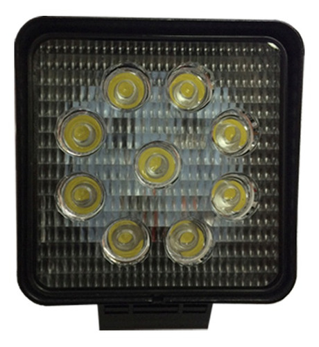 Faro Auxiliar 9 Led Cuadrado 27w Auto Camioneta 4x4 C/soport