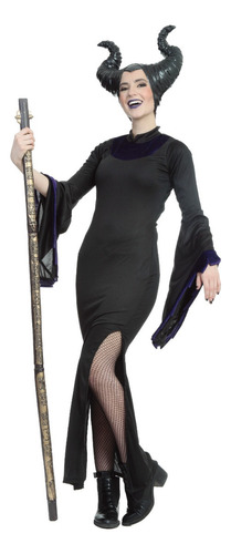 Disfraz Bewitch/malefica Mujer (talla L) Incluye: Vestido Y Cuernos De Látex