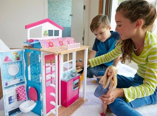 Set De Juego Barbie Casa Glam 2 Pisos Muñeca Y Accesorios