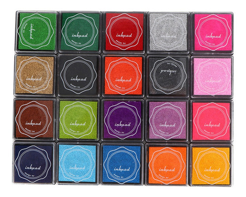 Almohadilla De Tinta Diy Stamp De 20 Colores, Bonita Almohad