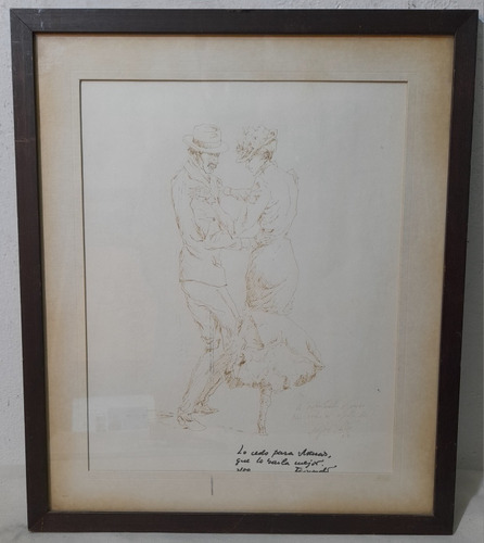 Cuadro De Sigfredo Pastor Dibujo Baile De Tango 35x28 L333