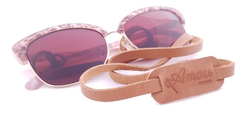 Imagen 3 de 3 de Strap De Cuero Amau Color Miel