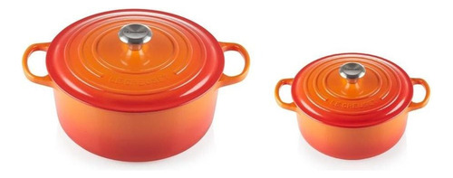 Jogo De Panelas Redonda Signature 18/28cm Laranja Le Creuset
