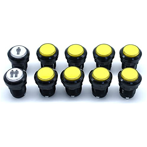 Boton Led 12 V Iluminado 8 Amarillo + 1p 2p Jugador Inicio