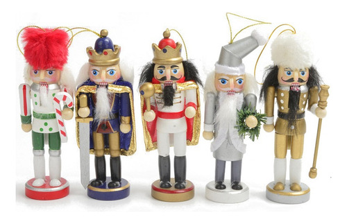 5pcs Figura De Soldado Cascanueces Decoración Navideña