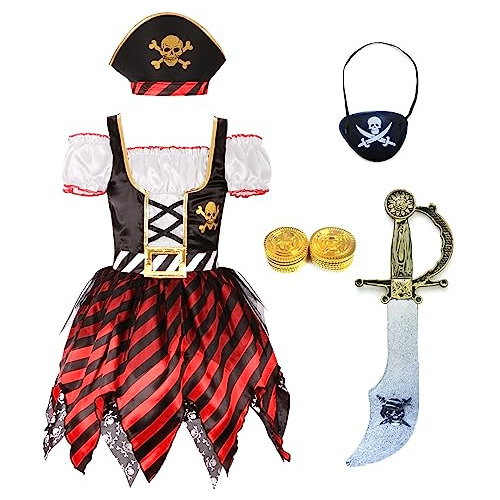 Disfraz De Pirata Princesa Niñas, Vestido De Fiesta Ha...