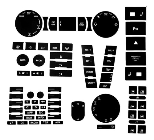 Kit Calcomanias Stickers Para Botones Vw Touareg 2005 - 2010