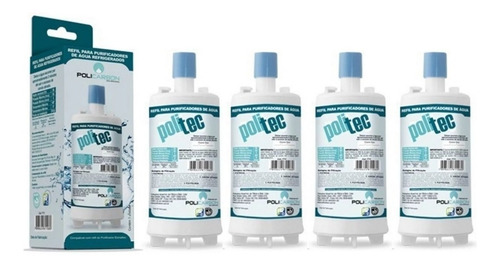 Imagem 1 de 7 de Kit X4 Refil Filtro Purificador De Água Esmaltec - Acqua7