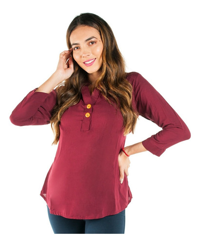 Blusa Maternidad Chalis Manga Larga - 2533beb