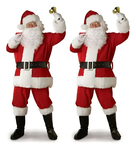 Disfraz Completo 6 Piezas Disfraz Completo De Papá Noel - 6 Piezas Con Gorro, Barba, Peluca, Gafas, Guantes Y Campana - Para Adultos En Navidad Kit Papá Noel Para Eventos Familiares Disfraz Completo 6 Piezas Disfraz Completo De Papá Noel - 6 Piezas Con Gorro, Barba, Peluca, Gafas, Guantes Y Campana - Para Adultos En Navidad Kit Papá Noel Para Eventos Familiares