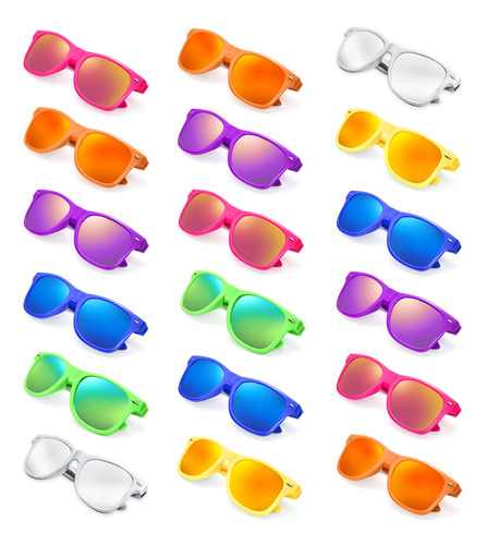 Matcheck 18 Gafas De Sol Retro De Color Neon Espejadas A Gra