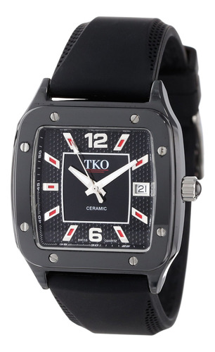 Reloj Mujer Tko Tk579-bk Cuarzo 38mm Pulso Negro En Caucho