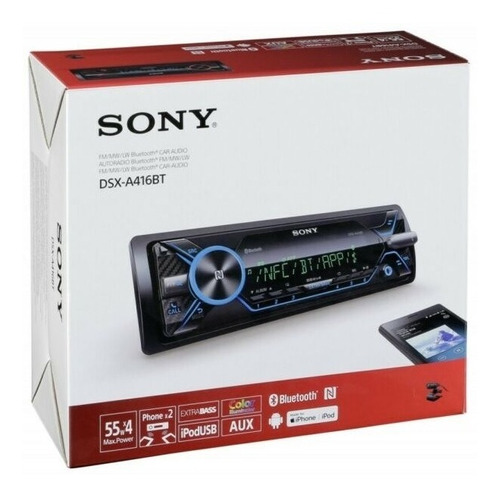 Auto Radio Sony Dsx-a416bt Usb Bluetooth 4 Saidas Rca 55w | Frete grátis