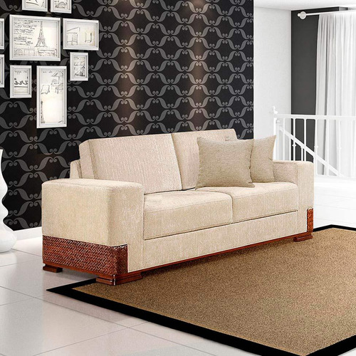 Sofá 3 Lugares Bretanha Linho Creme I Cor Marrom-claro