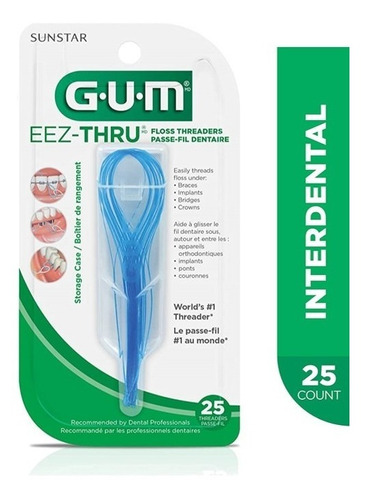Enhebrador De Hilo Dental Gum Eez-thru Con 25 Piezas