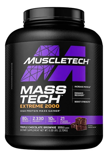 Mass-tech Extreme 2000 6 Lb  Chocolate Brownie - Muscletech