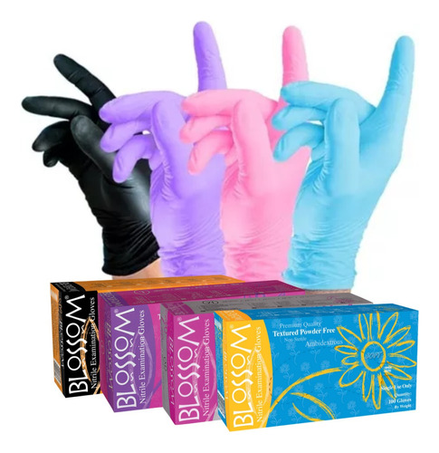 Guantes De Nitrilo Blossom (sin Polvo) Caja De 100 Unidades