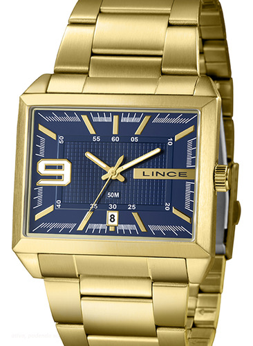 Relógio Lince Masculino Analógico Dourado Mqg4752l46 D2kx